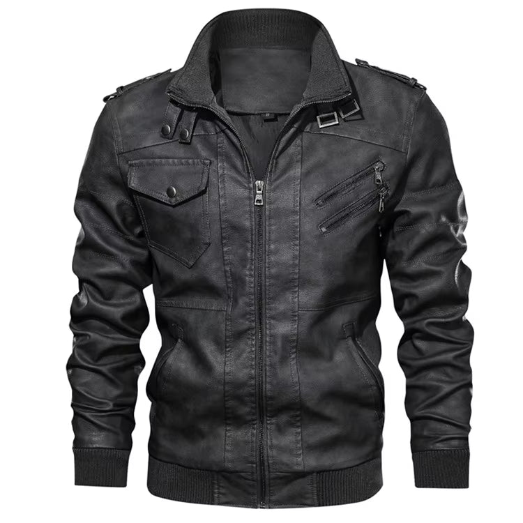 Urban Leather Hoodie Jacket