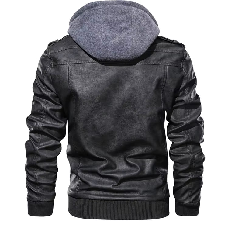 Urban Leather Hoodie Jacket