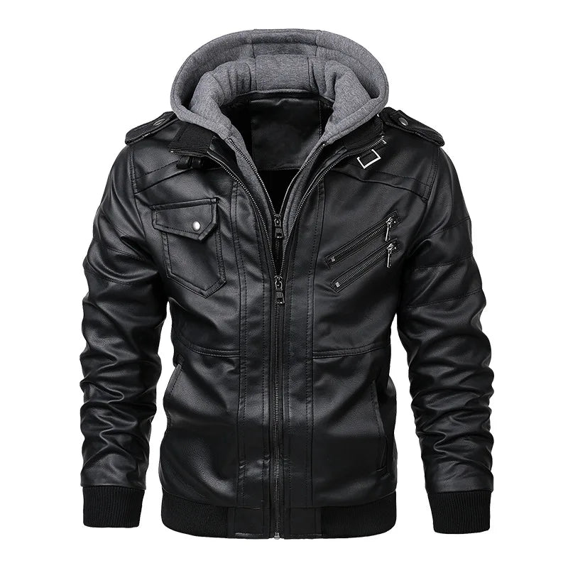 Urban Leather Hoodie Jacket